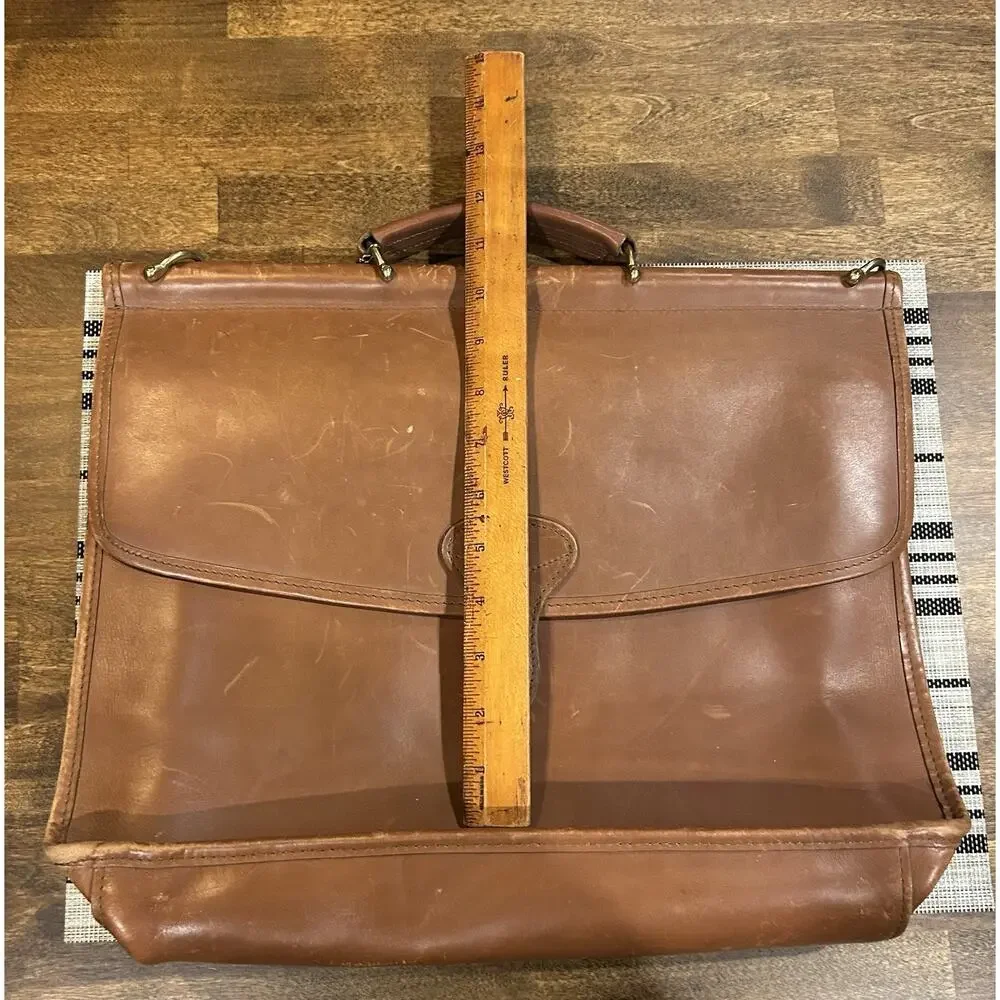 Vintage Jack Georges Leather Briefcase Crossbody Laptop Bag made in USA No Strap
